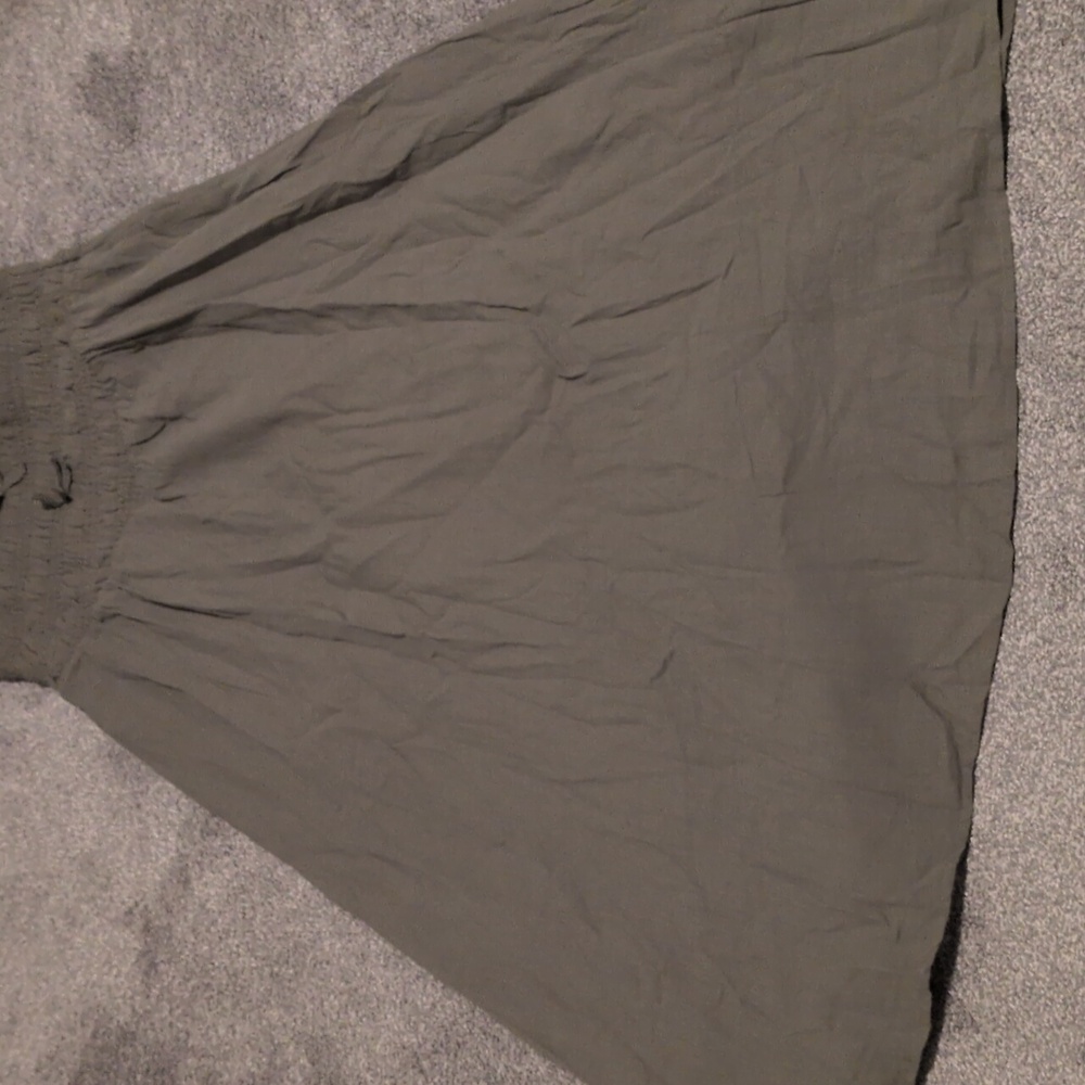 NWT American Eagle Bella Bow Dress Olive Green Size Medium - Picture 5 of 6